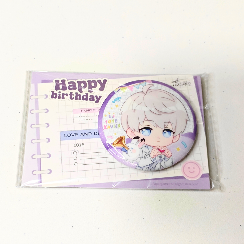 Love and Deepspace Xavier Birthday Special Chibi Badge 58mm