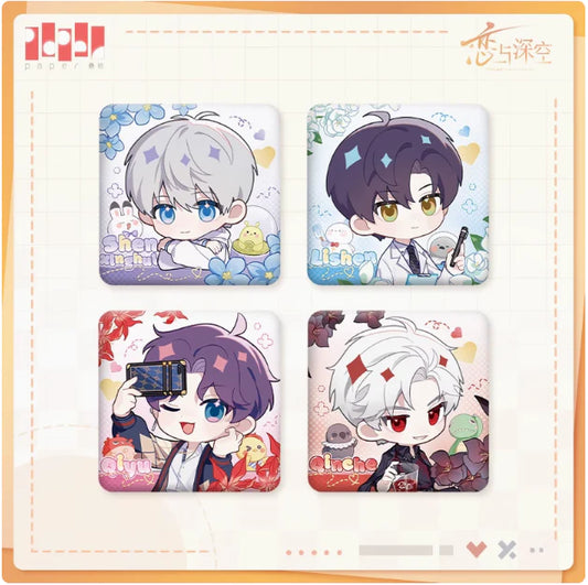 Love and Deepspace chibi report square badge 55mm