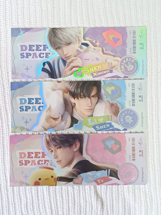 Love and Deepspace Goodme Collaboration Laser Ticket + Sticker Sheet Set